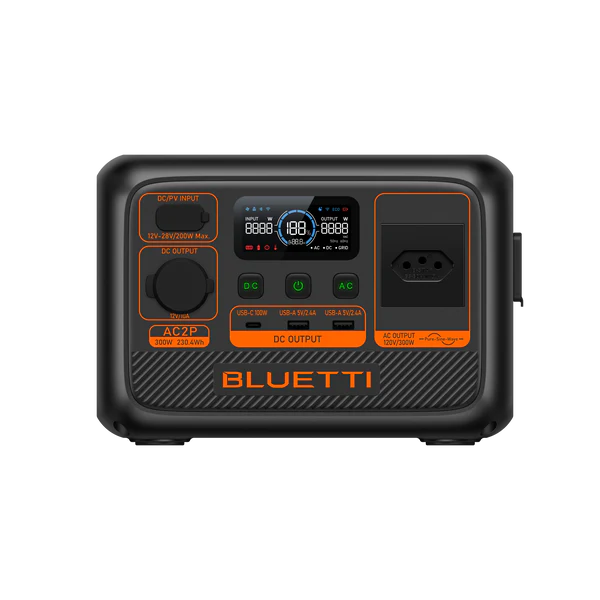 BLUETTI AC2P Estação de Energia Portátil | 300 W 230,4 Wh